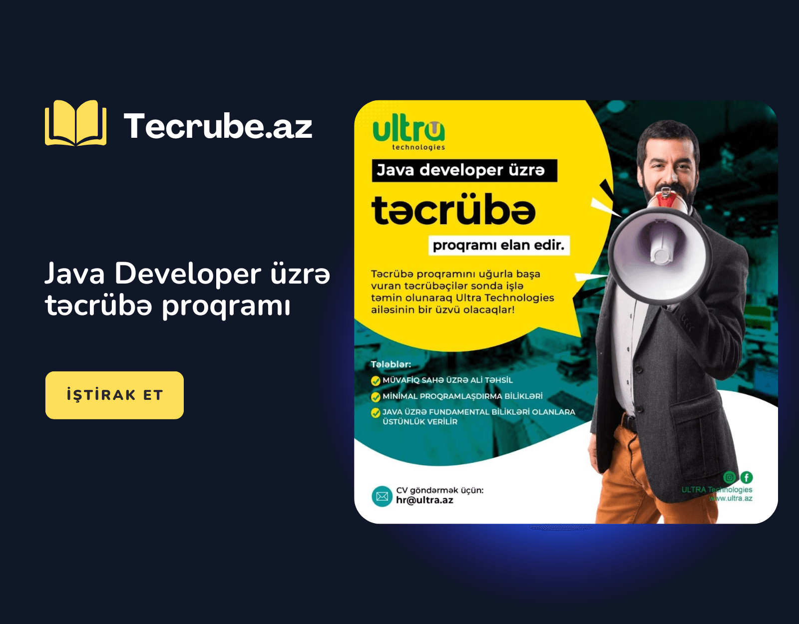 Java Developer üzrə təcrübə proqramı