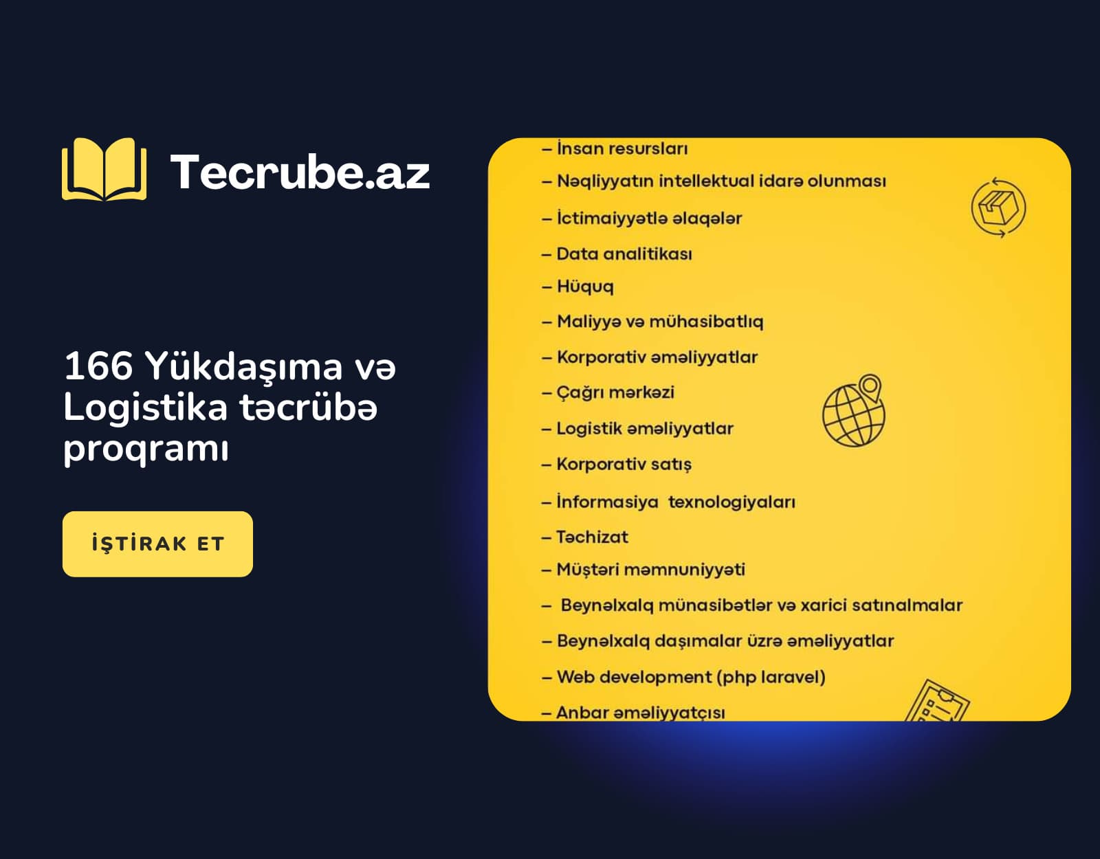 166 Yükdaşıma və Logistika təcrübə proqramı