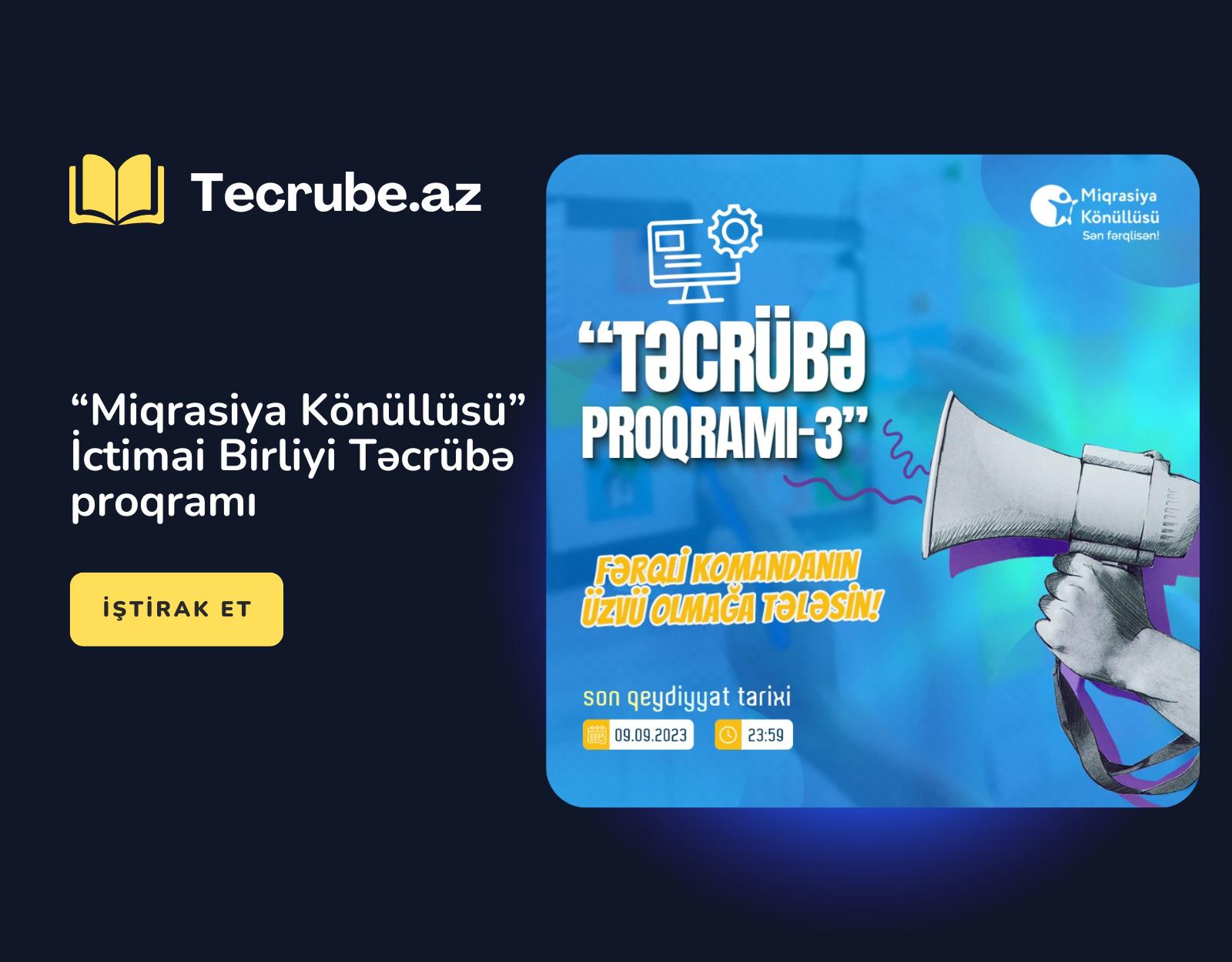 “Miqrasiya Könüllüsü” İctimai Birliyi Təcrübə proqramı