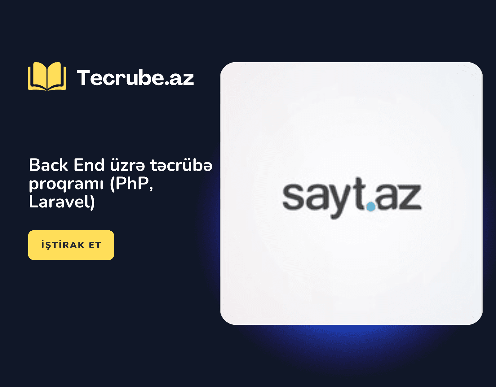 Back End üzrə təcrübə proqramı (PhP, Laravel)