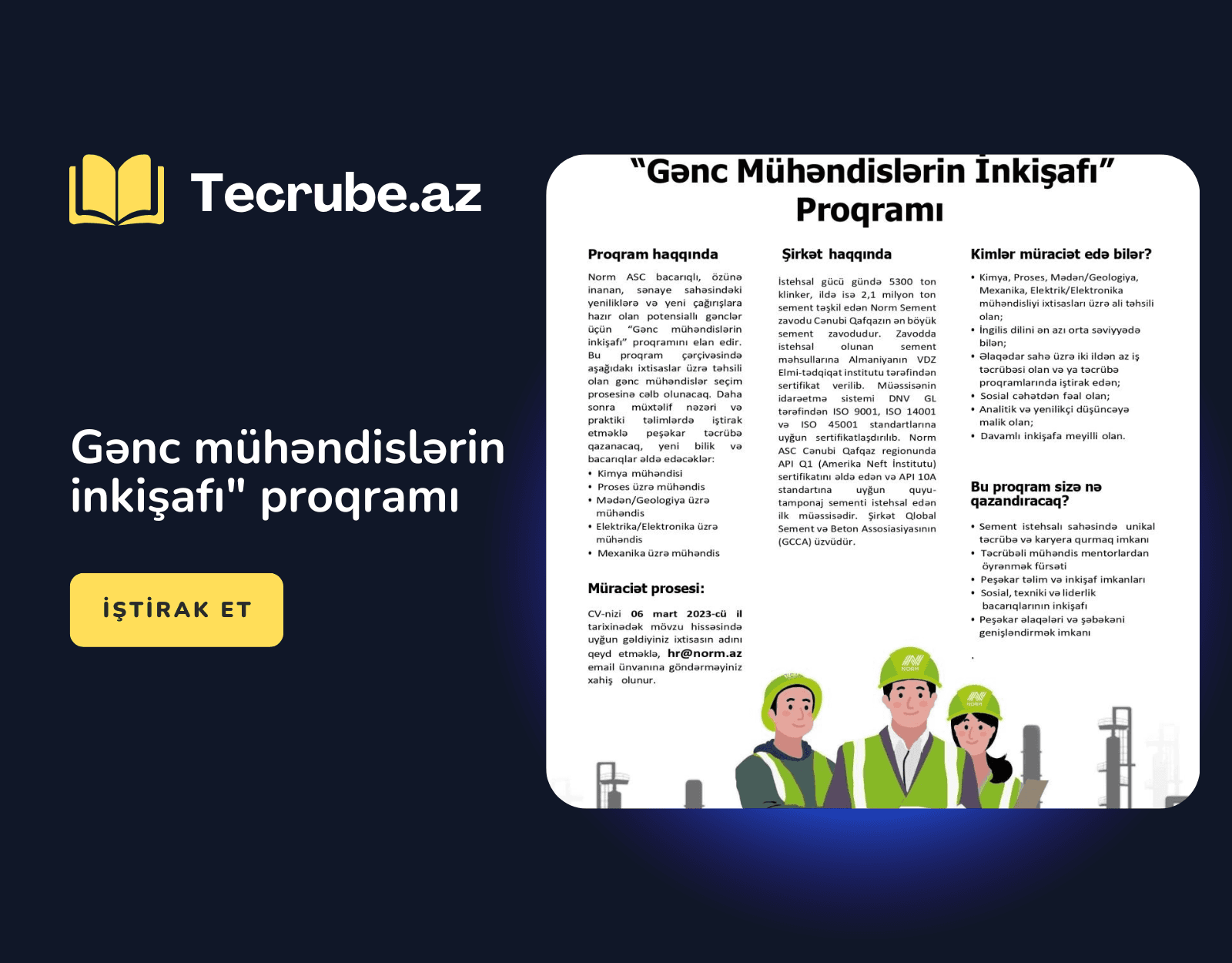 Gənc mühəndislərin inkişafı” proqramı